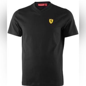 Ferrari Men's V-Neck Tee (Black, X-Large)